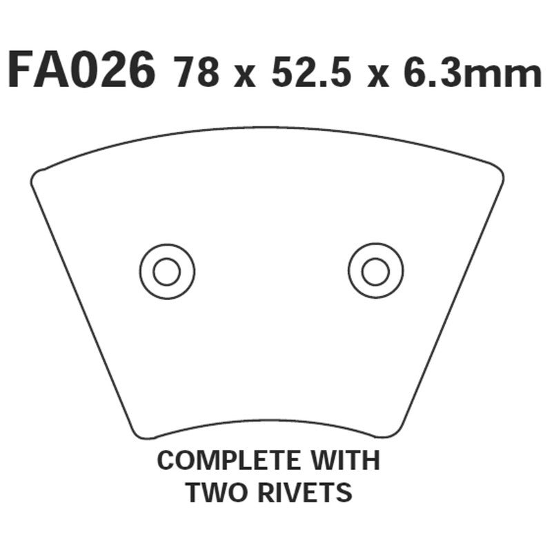 PASTIGLIE FRENO MOTO EBC FA026 H.D. FX-XL 73 77 HARLEY XLH 1000 SPORTSTER