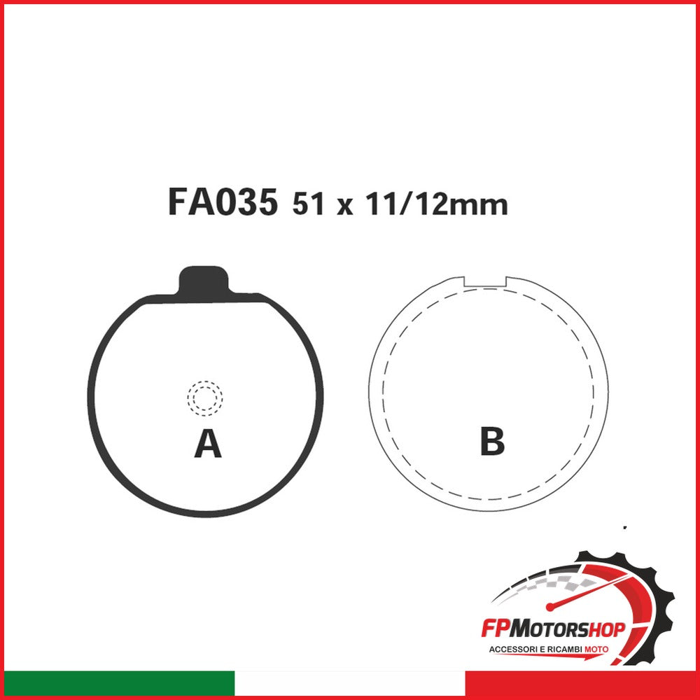 PASTIGLIE FRENO MOTO EBC FA035 SUZUKI GS400/750 77 80 ORGANICA 1977-1980