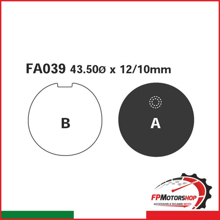 PASTIGLIE FRENO MOTO EBC FA039 KAWA Z200 77- SUZUKI KAWASAKI ORGANICA DAL 1977