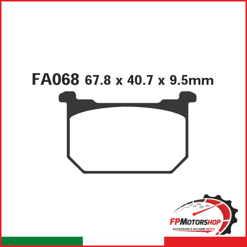 PASTIGLIE FRENO MOTO EBC FA068 KAWA GPZ 1100 82- KAWASAKI 550/750 ORGANICA DAL