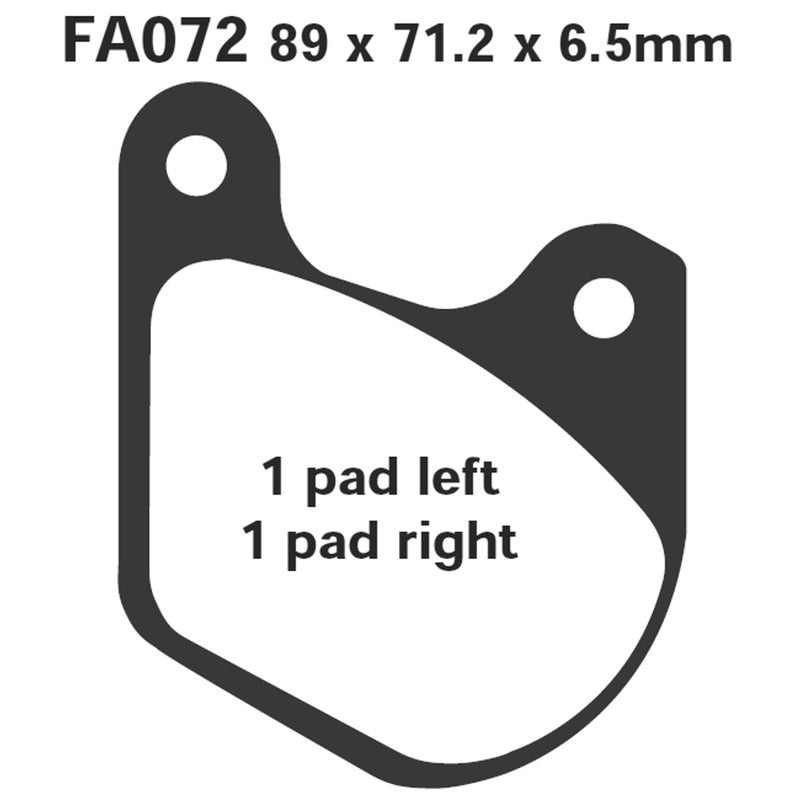 PASTIGLIE FRENO MOTO EBC FA072 H.D. XL 79- POST. FLT 80- HARLEY POSTERIORE