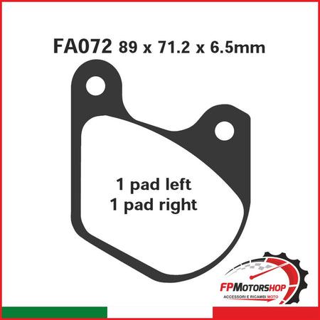 PASTIGLIE FRENO MOTO EBC FA072 H.D. XL 79- POST. FLT 80- HARLEY POSTERIORE