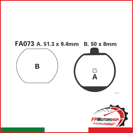 PASTIGLIE FRENO MOTO EBC FA073 KAWA Z -80 ANT. KAWASAKI ANTERIORE 250/1000