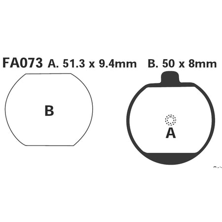 PASTIGLIE FRENO MOTO EBC FA073 KAWA Z -80 ANT. KAWASAKI ANTERIORE 250/1000