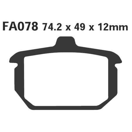 PASTIGLIE FRENO MOTO EBC FA078 H.D. XL-FX-FXD-FXST -87 POST. HARLEY DAVIDSON