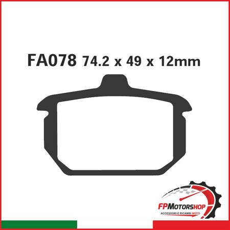 PASTIGLIE FRENO MOTO EBC FA078 H.D. XL-FX-FXD-FXST -87 POST. HARLEY DAVIDSON