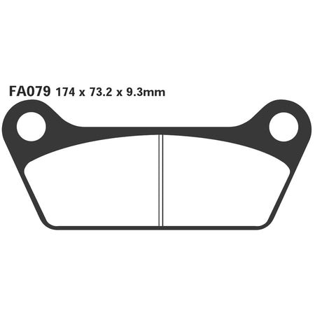 PASTIGLIE FRENO MOTO EBC FA079 H.D. FL-FLT POST. HARLEY FL FLT 80 85 POSTERIORE