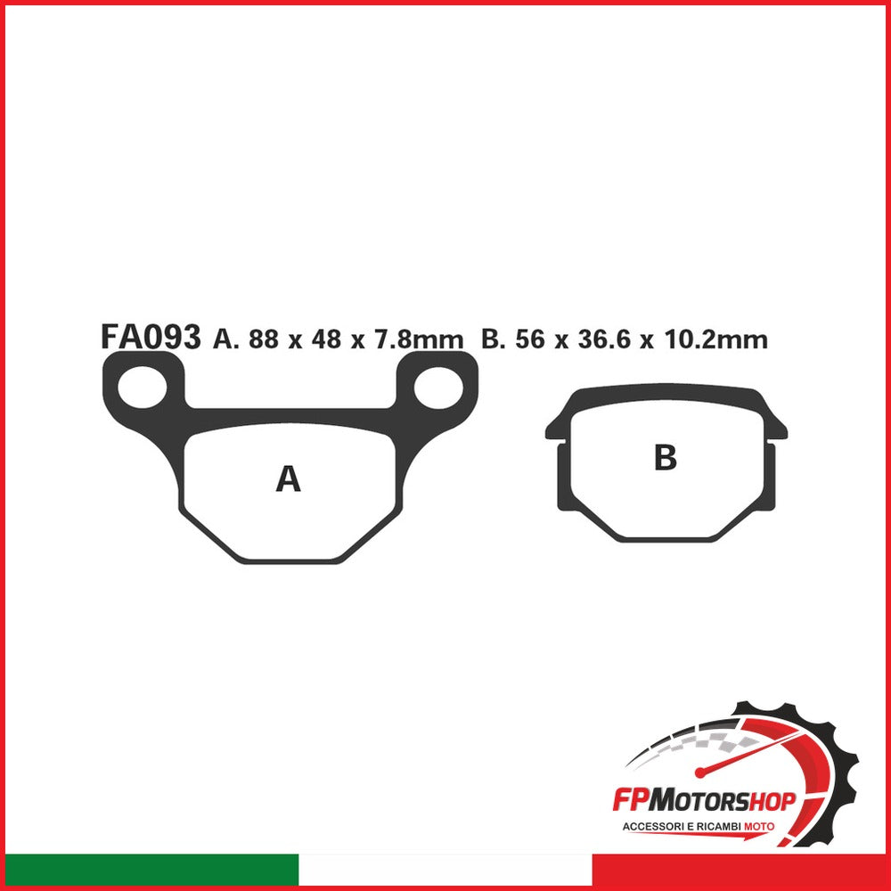 PASTIGLIE FRENO MOTO EBC FA093 SUZUKI GS125 APRILIA DERBI VENT