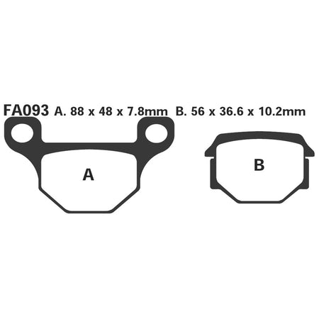 PASTIGLIE FRENO MOTO EBC FA093 SUZUKI GS125 APRILIA DERBI VENT