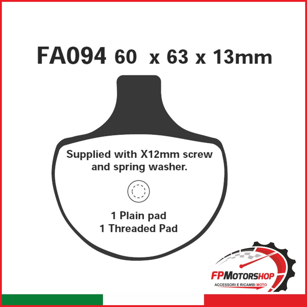 PASTIGLIE FRENO MOTO EBC FA094 H.D.FX/D/S/R.. 1984-1999 HARLEY DAVIDSON