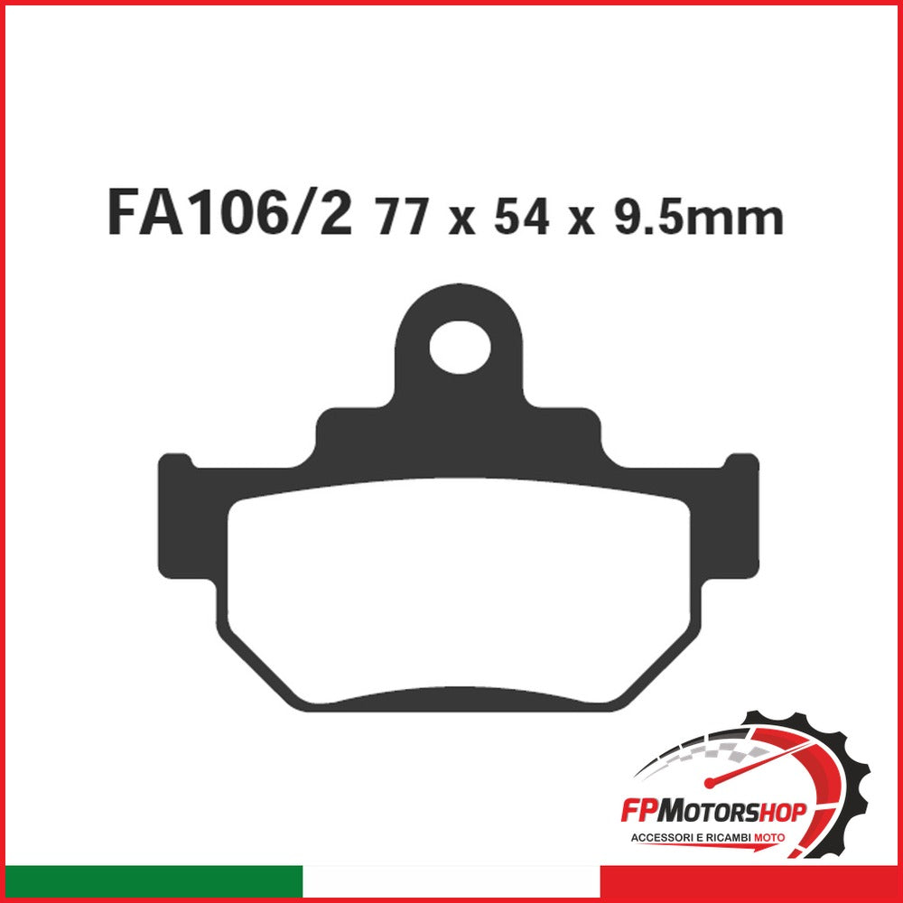 PASTIGLIE FRENO MOTO EBC FA106/2TT SUZUKI DR600 85 ANT.