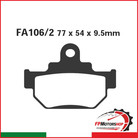 PASTIGLIE FRENO MOTO EBC FA106/2TT SUZUKI DR600 85 ANT.