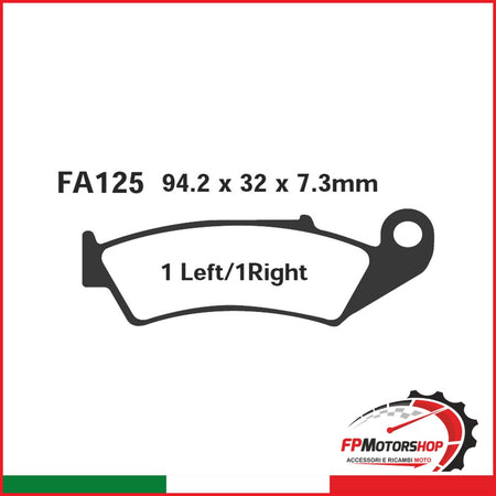 PASTIGLIE FRENO MOTO EBC FA125TT HONDA CR125R ANT. ANTERIORE ORGANICA