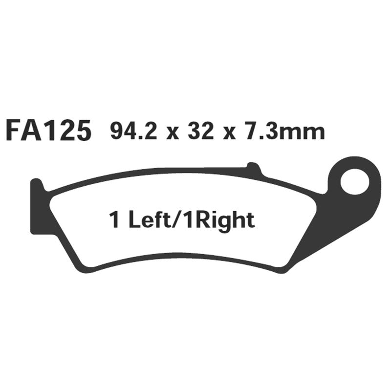 PASTIGLIE FRENO MOTO EBC FA125TT HONDA CR125R ANT. ANTERIORE ORGANICA