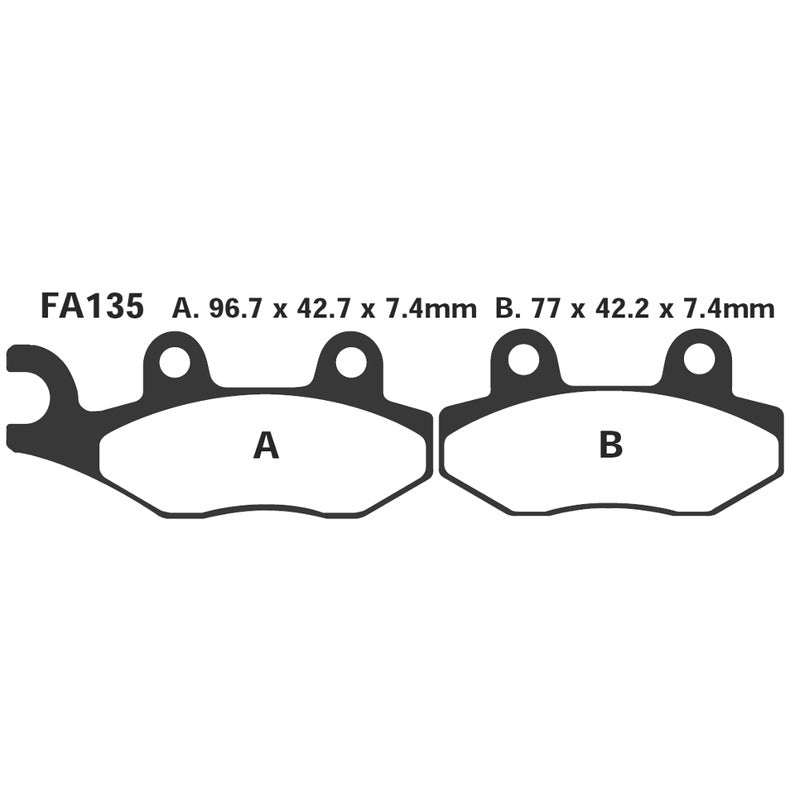 PASTIGLIE FRENO MOTO EBC FA135TT HUSQVARNA-KAWASAKI SUZUKI-YAMAHA KAWASAKI