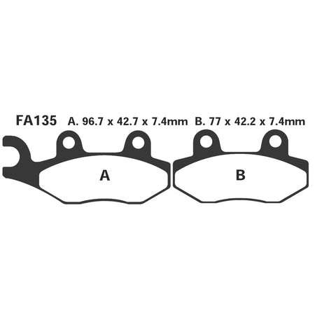 PASTIGLIE FRENO MOTO EBC FA135TT HUSQVARNA-KAWASAKI SUZUKI-YAMAHA KAWASAKI