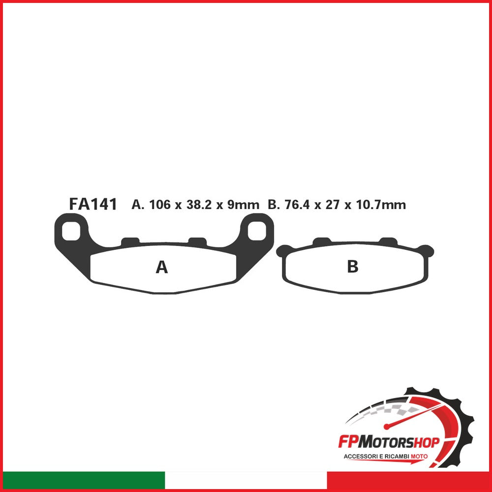 PASTIGLIE FRENO MOTO EBC FA141 SUZUKI RGV 250 POST. POSTERIORE ORGANICA