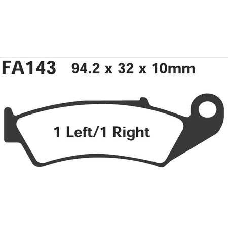 PASTIGLIE FRENO MOTO EBC FA143 HONDA VFR 750 -90 POST. POSTERIORE ORGANICA