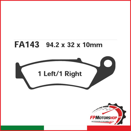 PASTIGLIE FRENO MOTO EBC FA143 HONDA VFR 750 -90 POST. POSTERIORE ORGANICA