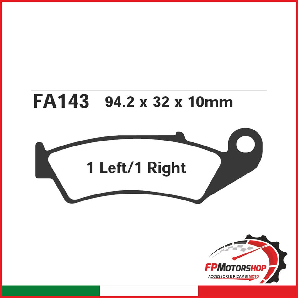 PASTIGLIE FRENO MOTO EBC FA143 HONDA VFR 750 -90 POST. POSTERIORE ORGANICA