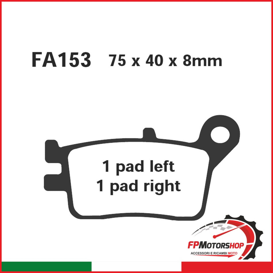 PASTIGLIE FRENO MOTO EBC R1215300 FRENI HONDA CRM 250 POSTERIORE FA153 ORGANICA