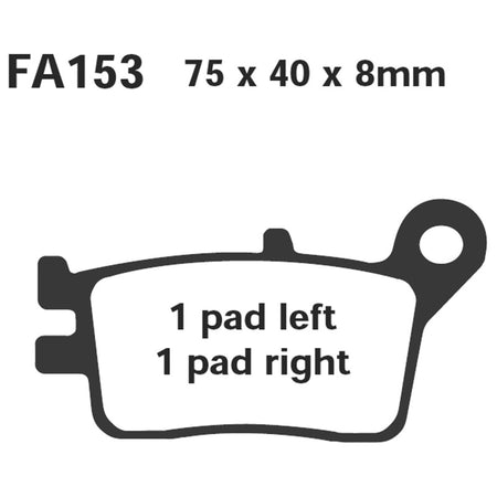 PASTIGLIE FRENO MOTO EBC R1215300 FRENI HONDA CRM 250 POSTERIORE FA153 ORGANICA