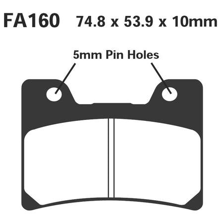 PASTIGLIE FRENO MOTO EBC FA160 YAMAHA TDM 850 FZR 600 R ANT.