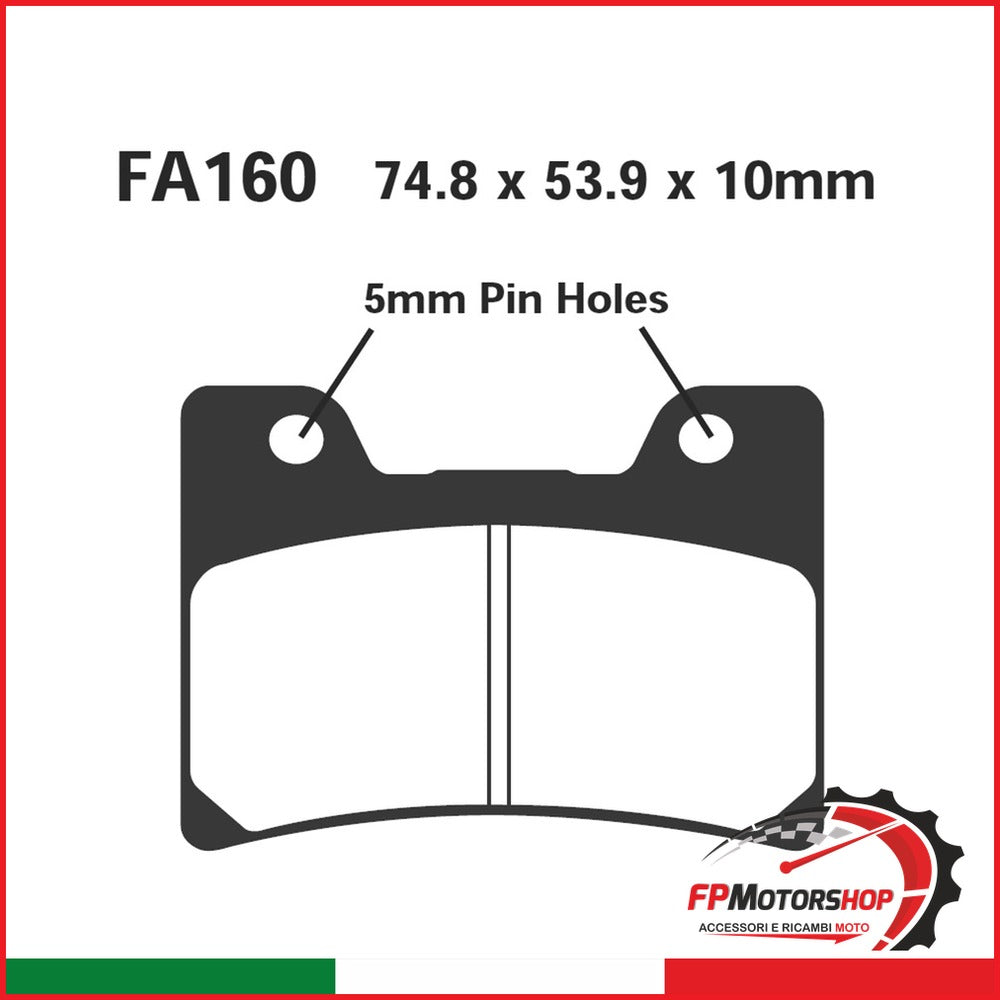 PASTIGLIE FRENO MOTO EBC FA160 YAMAHA TDM 850 FZR 600 R ANT.