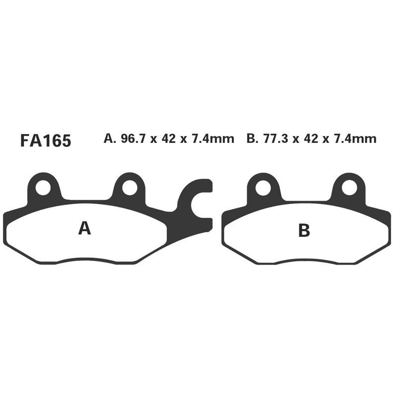 PASTIGLIE FRENO MOTO EBC FA165TT TT KAWA ATV-SUZUKI ATV ANT. CAGIVA KAWASAKI
