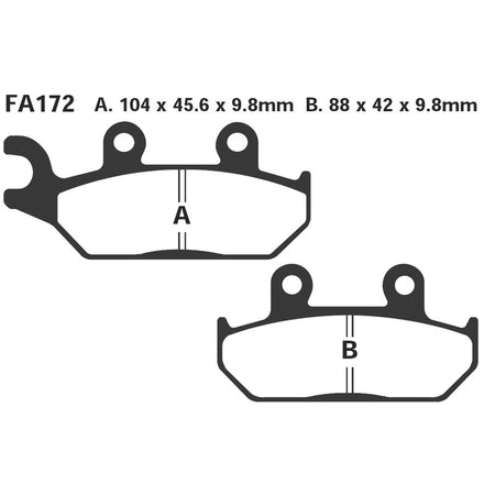 PASTIGLIE FRENO MOTO EBC FA172TT YAMAHA XTZ600 TENERE ANT.