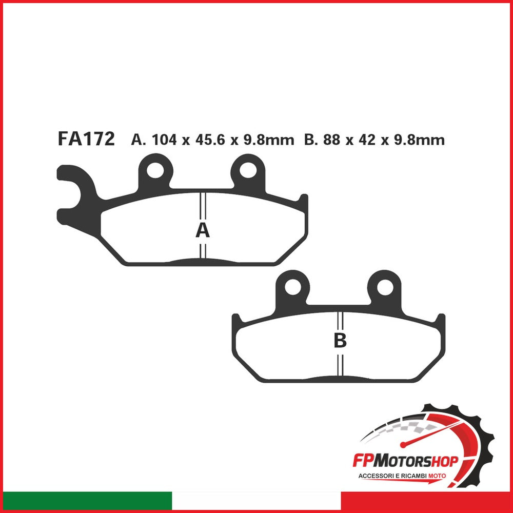 PASTIGLIE FRENO MOTO EBC FA172TT YAMAHA XTZ600 TENERE ANT.
