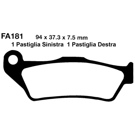 PASTIGLIE FRENO MOTO EBC FA181TT KTM HUSQVARNA APRILIA CAGIVA DUCATI GUZZI