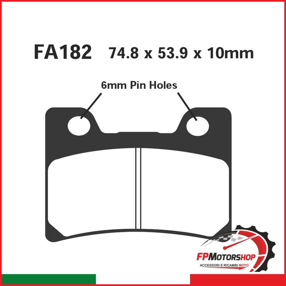 PASTIGLIE FRENO MOTO EBC FA182 YAMAHA FZR 1000 EXUP ANT. ANTERIORE ORGANICA