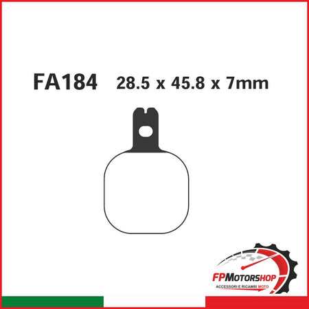 PASTIGLIE FRENO MOTO EBC FA184 PINZA ISR 6 PIST. PISTONCINI ORGANICA