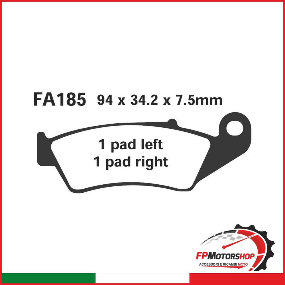 PASTIGLIE FRENO MOTO EBC FA185TT HONDA TRANSALP 650 00- ANT. DAL 2000 APRILIA