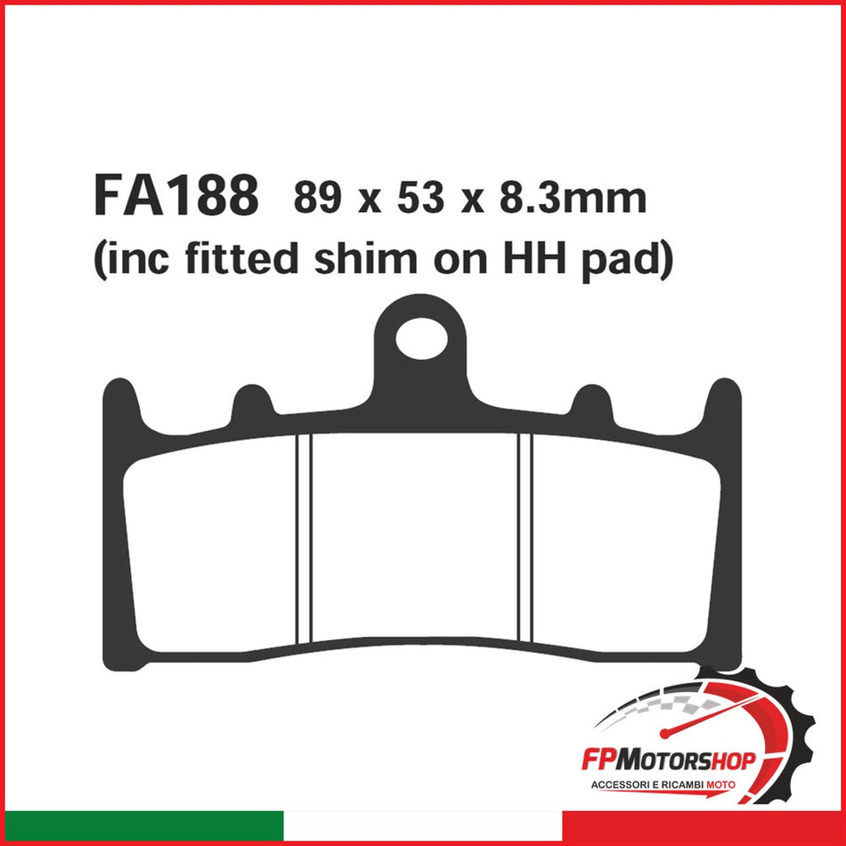 PASTIGLIE FRENO MOTO EBC FA188 SUZUKI GSX-R 1000 01- ANT. DAL 2001 KAWASAKI