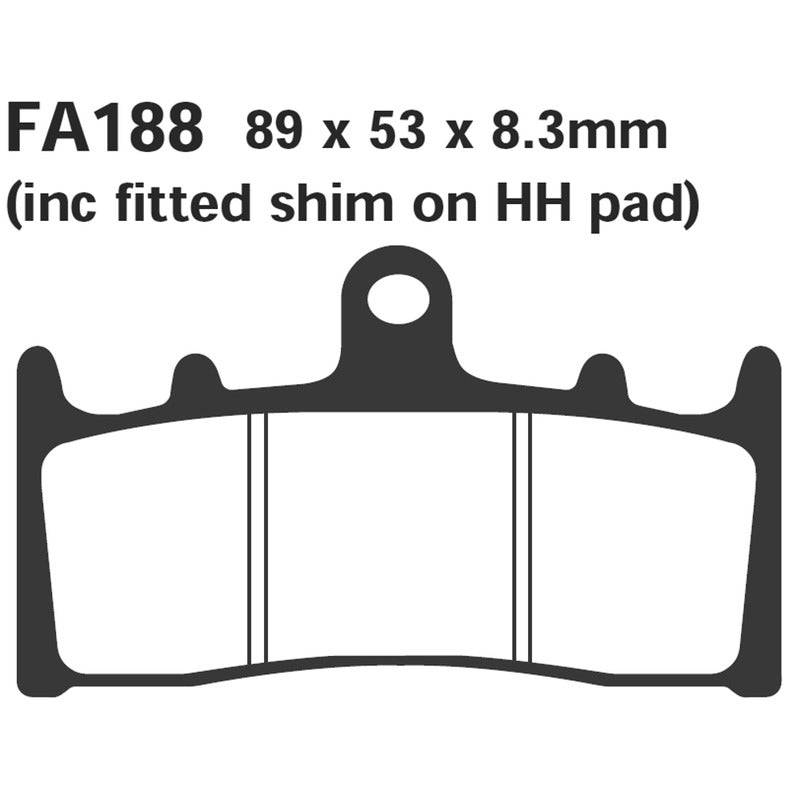 PASTIGLIE FRENO MOTO EBC FA188 SUZUKI GSX-R 1000 01- ANT. DAL 2001 KAWASAKI