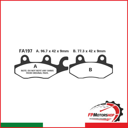 PASTIGLIE FRENO MOTO EBC FA197 KAWASAKI NINJA 300 13- ANT. E POST. DAL 2013