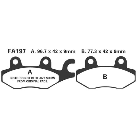 PASTIGLIE FRENO MOTO EBC FA197 KAWASAKI NINJA 300 13- ANT. E POST. DAL 2013