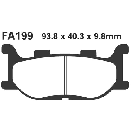 PASTIGLIE FRENO MOTO EBC FA199 YAMAHA FZ6/FAZER 600 ANT. ABS MT03 660