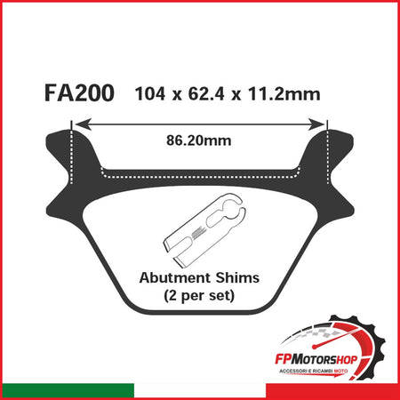 PASTIGLIE FRENO MOTO EBC FA200 H.D.FXST POST. 1987-1999 HARLEY DAVIDSON