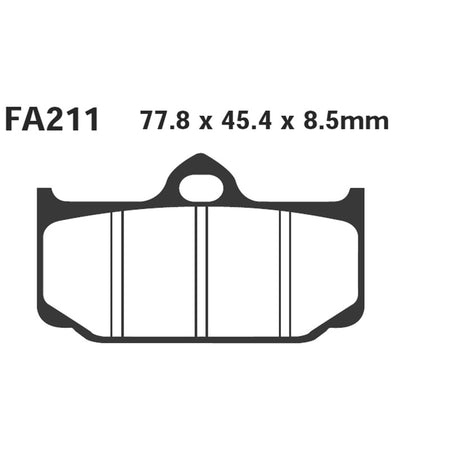 PASTIGLIE FRENO MOTO EBC FA211 PINZA BREMBO 4 PIST. PISTONCINI