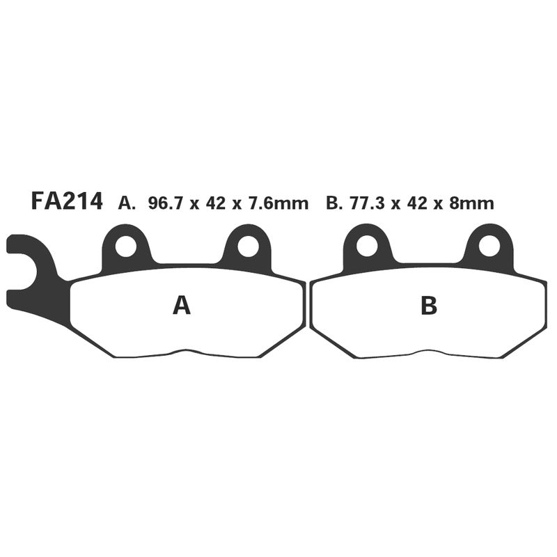 PASTIGLIE FRENO MOTO EBC FA214 TRIUMPH TIGER 900 ANT.SX VENT