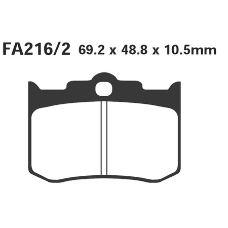 PASTIGLIE FRENO MOTO EBC FA216/2 PINZA PERFORMANCE 4 PIST. RACE OVERSIZE