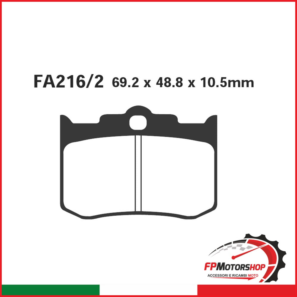 PASTIGLIE FRENO MOTO EBC FA216/2 PINZA PERFORMANCE 4 PIST. RACE OVERSIZE