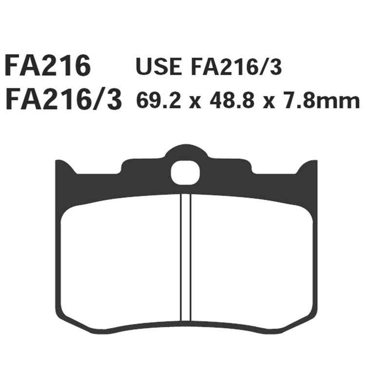 PASTIGLIE FRENO MOTO EBC FA216/3 PINZA PERFORMANCE 4 PIST. RACE ORGANICA ON