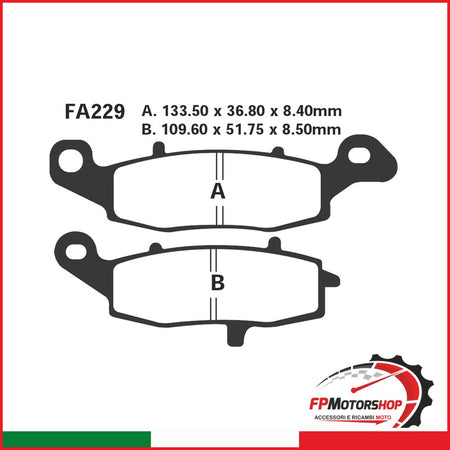 PASTIGLIE FRENO MOTO EBC FA229 SUZUKI SV 650 ANT.SX KAWASAKI CFMOTO