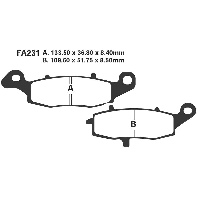 PASTIGLIE FRENO MOTO EBC FA231 SUZUKI SV 650 ANT.DX KAWASAKI