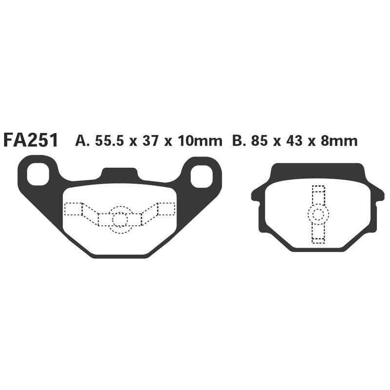 PASTIGLIE FRENO MOTO EBC FA251 BUELL S1 LIGHTNING POST. POSTERIORE ORGANICA