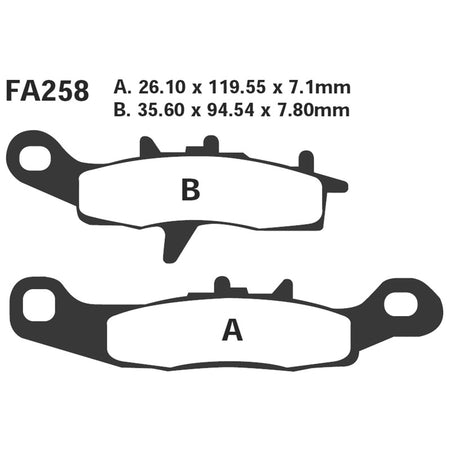 PASTIGLIE FRENO MOTO EBC FA258TT KAWA KX 80/85/100 ANT. 1980-1985 KAWASAKI